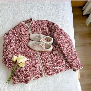 Nordic Peace Lily Quilted Flower Coat